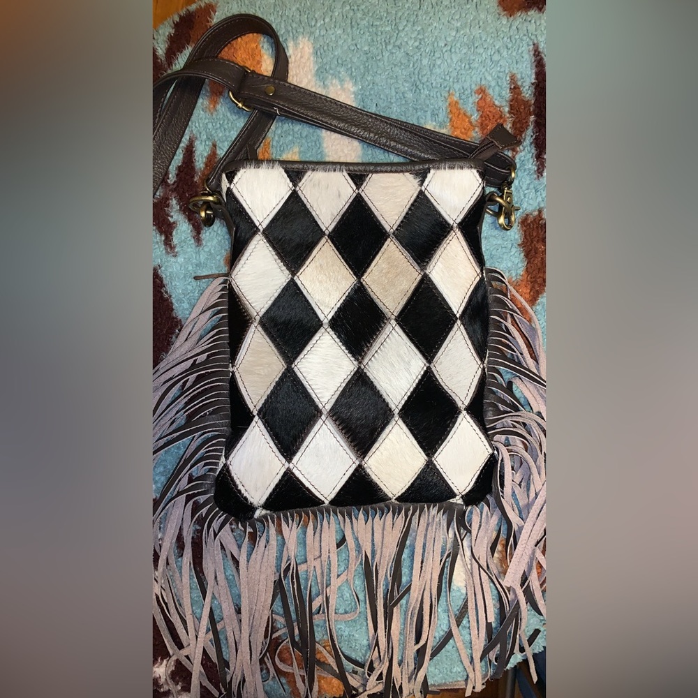 Cowhide Fringe Purse